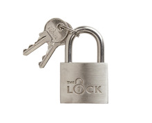 Hængelås m/to nøgler 40 mm rustfrit stål